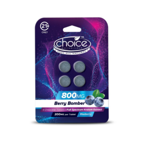 Choice Botanicals full spectrum kratom tablets cherry flavor tablet 200mg kratom 100mg mitragynine each.